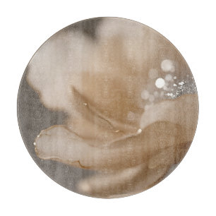 Elegant Beige Flower Close Up Cutting Board