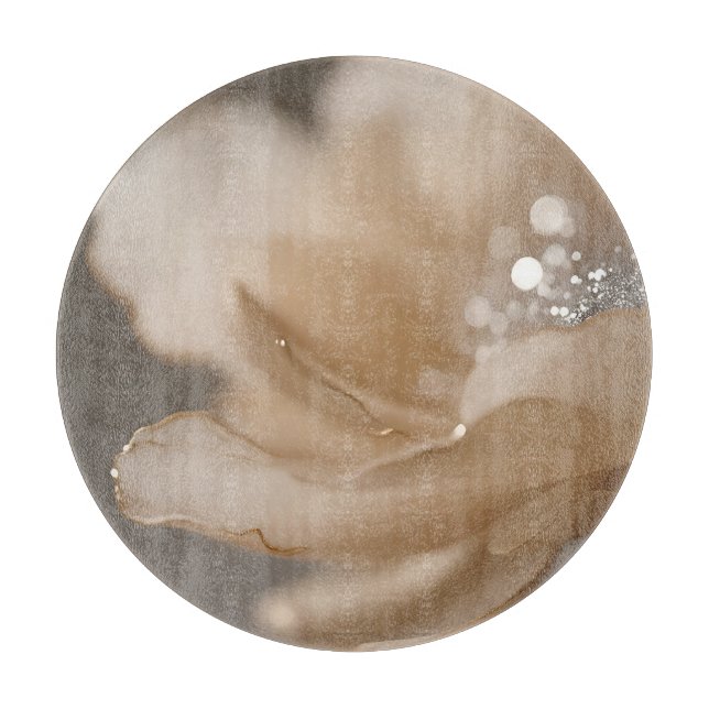 Elegant Beige Flower Close Up Cutting Board (Front)
