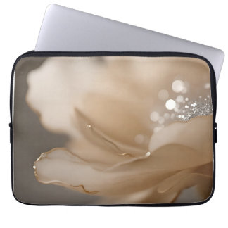 Elegant Beige Flower Close Up Laptop Sleeve