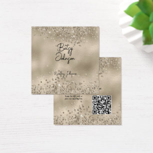 Elegant Beige Glitter and Foil Business Card