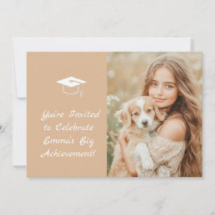 Elegant Beige Graduation Invitation