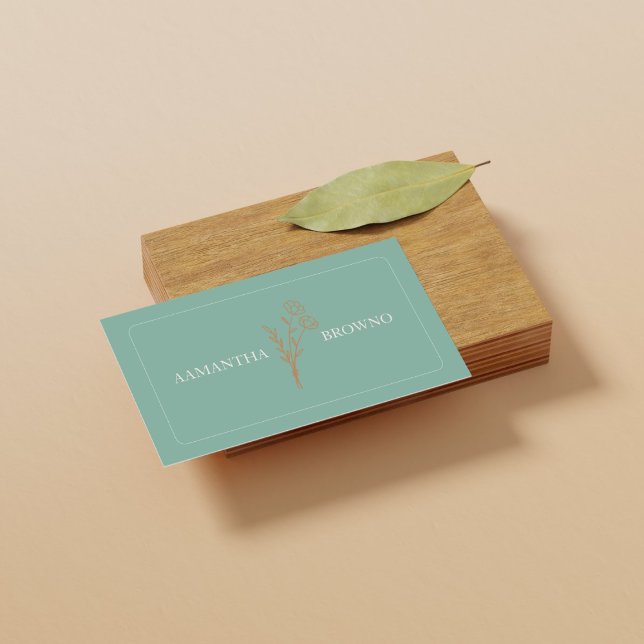 Elegant Beige Green Framed Florist Business Card (Elegant Beige Green Framed Florist Business Card
)