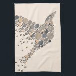 Elegant Beige & Grey Artistic Bird Design Tea Towel<br><div class="desc">Elegant beige and grey kitchen hand towel features a unique and artistic bird design. This modern minimal abstract design features a geometric circle pattern that forms the shape of an elegant bird in flight. Inspired by a Japanese rock garden, the artistic design is a layered composition that provides depth and...</div>