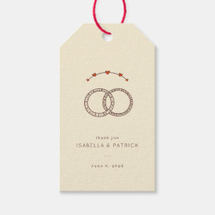 Elegant Beige Interlocking Rings Gift Tags