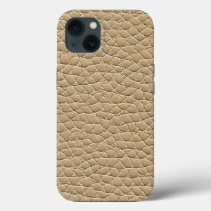 Elegant Beige Leather Look Modern Minimalist Desig iPhone 13 Case