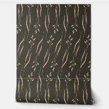 Elegant Beige Leaves on Dark
