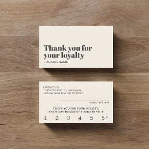 Elegant Beige Light Grey Beauty Bold Salon Loyalty Card