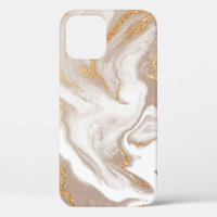Elegant beige liquid marble with golden glitter