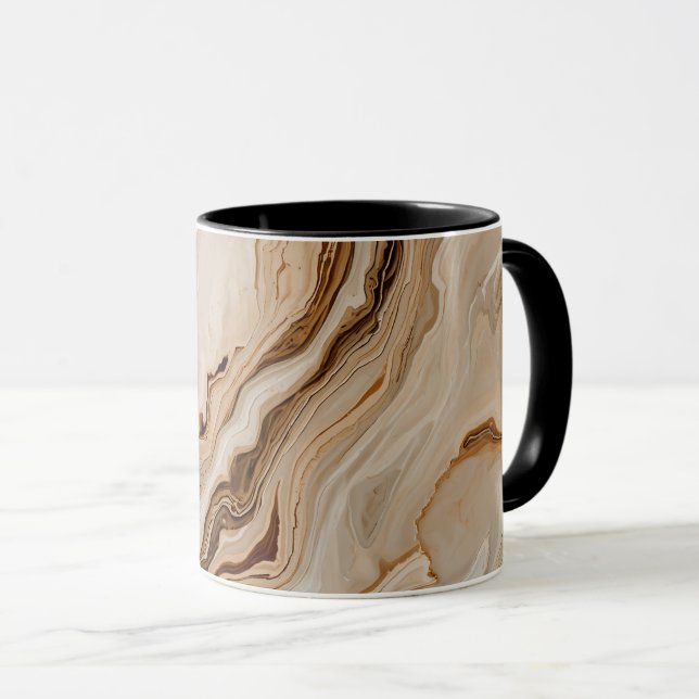 Elegant Beige Marble Abstract Art Mug (Front Right)