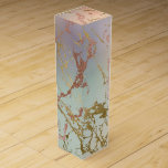 Elegant Beige Marble | Mint Sage Green Rose Gold Wine Box<br><div class="desc">Sophisticated feminine design featuring a modern copper and sage green marble watercolor texture in a gorgeous muted ombre faux metallic bronze, rose gold, and mint green palette with gold foil. This hand-painted gradient adds the perfect pop of colour. From the "Modern Watercolor Marbles" collection, this design features abstract fluid swirls...</div>