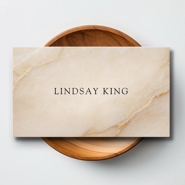 Elegant Beige Marble QR Code Business Card (Elegant Beige Marble QR Code Business Card)