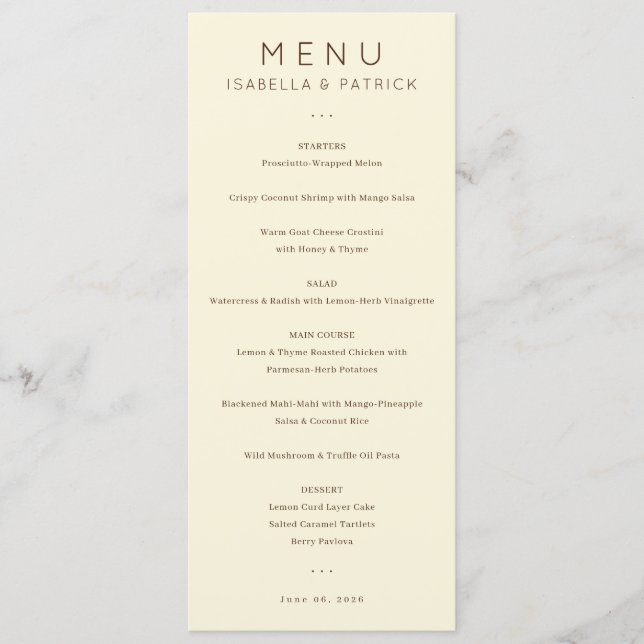 Elegant Beige Menu Template (Front)