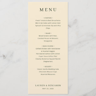 Elegant Beige Menu Template