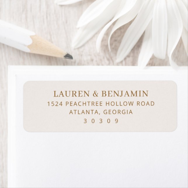 Elegant Beige Minimalist Address Card (Insitu)