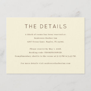 Elegant Beige Minimalist Details Enclosure Card