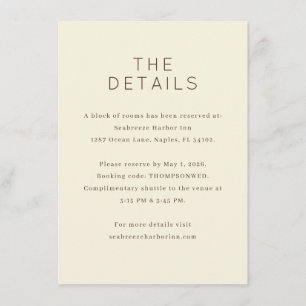 Elegant Beige Minimalist Details Enclosure Card