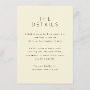 Elegant Beige Minimalist Details Enclosure Card