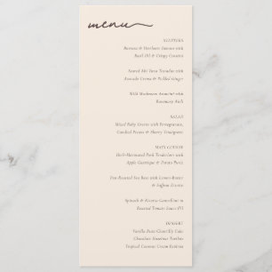** Elegant Beige Minimalist Food Listing Menu