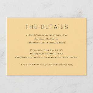 Elegant Beige Minimalist Informational Enclosure Card