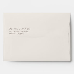 Elegant Beige Minimalist Names Envelope