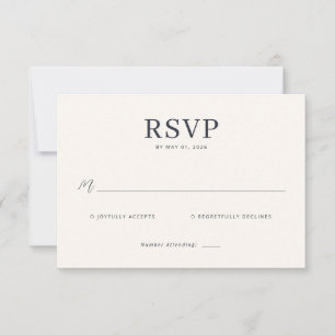 Elegant Beige Minimalist RSVP Card