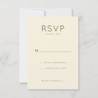 Elegant Beige Minimalist RSVP