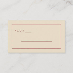 Elegant Beige Minimalist Table Sign Place Card