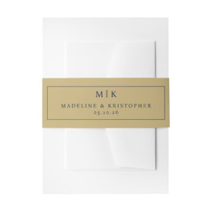 Elegant Beige Minimalist Typographic Invitation Belly Band