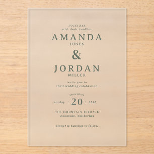 Elegant Beige Minimalist Wedding Invitation