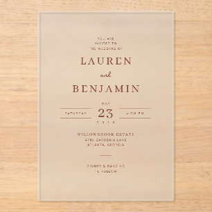Elegant Beige Minimalist Wedding Invitation