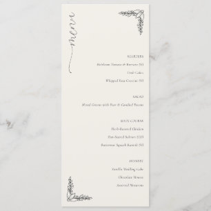 Elegant Beige Minimalist Wedding Menu