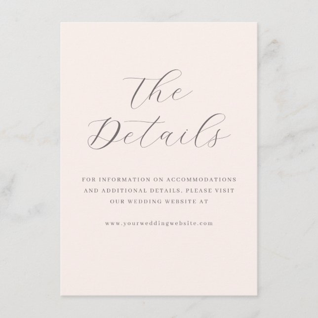 Elegant Beige Minimalist Wedding Website Card (Front)
