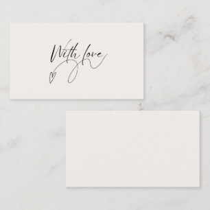 Elegant Beige Minimalist With Love Script Card
