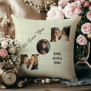 Elegant Beige MOM Photo Mother's Day Cushion