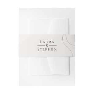 Elegant Beige Neutral Couple Wedding  Invitation Belly Band