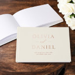 Elegant Beige Neutral Creme Modern Minimalist Guest Book<br><div class="desc">Preserve cherished memories with our Elegant Modern Minimalist Foil Guest Book. Featuring a sleek, understated design with shimmering foil accents, it offers a perfect blend of sophistication and simplicity. Crafted with premium materials, this guest book ensures a timeless keepsake for your special day. Its minimalist aesthetic complements any event theme,...</div>