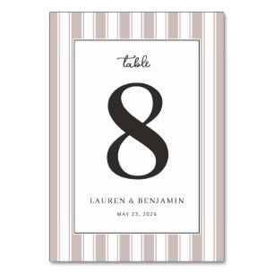 Elegant Beige Number Eight Table Number