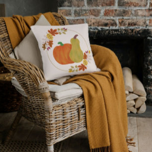 Elegant Beige Orange Fall Autumn Seasonal Pumpkin  Cushion