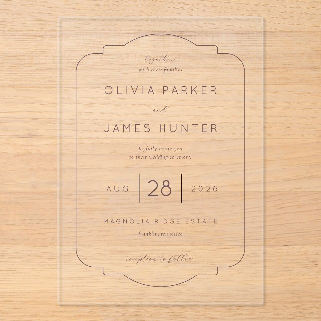 Elegant Beige Ornate Wedding Invitation (Front)