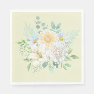 Elegant Beige Pastel Floral Napkin