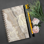 Elegant Beige Planner<br><div class="desc">Make a statement with this beautiful, whimsical, elegant light beige notebook with a woman profile and flowers. This notebook is elegant stylish and very feminine. You can personalise it with your Name and update the year. You can customise it further or transfer it to a notebook. This Planner is perfect...</div>