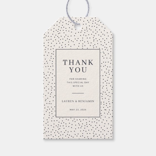 Elegant Beige Polka Dots Gift Tags (Front)