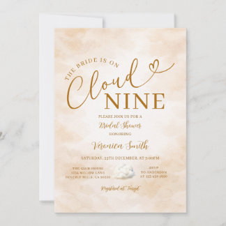 Elegant Beige Romantic Cloud Nine Bridal Shower Invitation