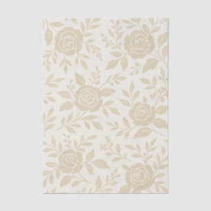 Elegant Beige Rose Decoupage Tissue Paper