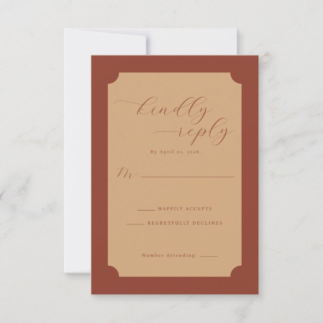 Elegant Beige RSVP Card (Front)