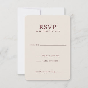 Elegant Beige RSVP Card