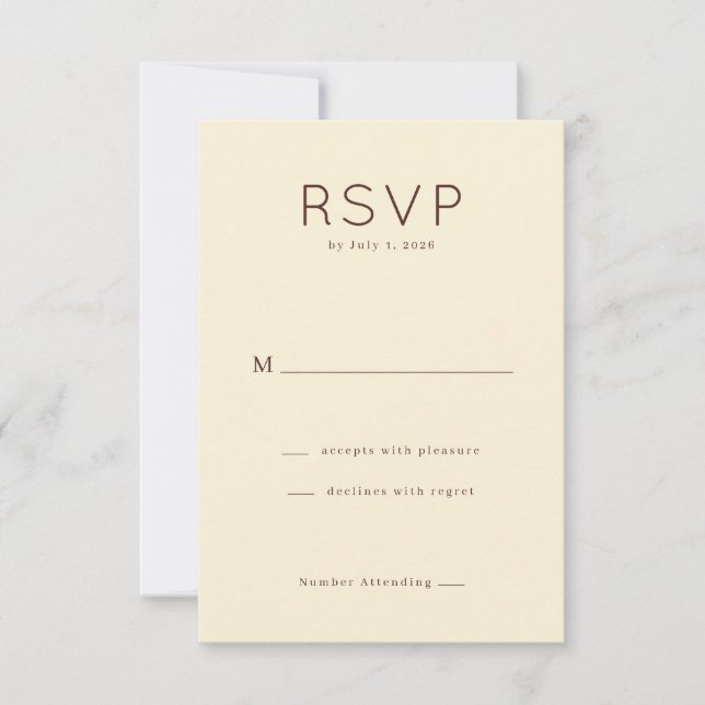 Elegant Beige RSVP Card (Front)