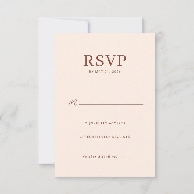 Elegant Beige RSVP Card (Front)