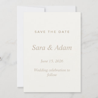 Elegant Beige Save the Date Wedding