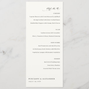 Elegant Beige Serif Menu